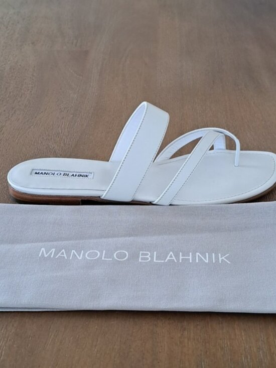 Manolo Blahnik Shoes - Manolo Blahnik Susacru Sandals - Color: Off White - Size: EU 40